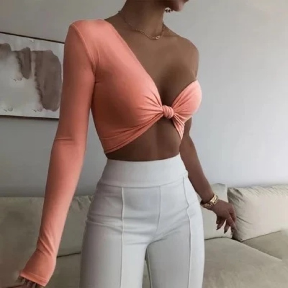Penelope one shoulder crop top